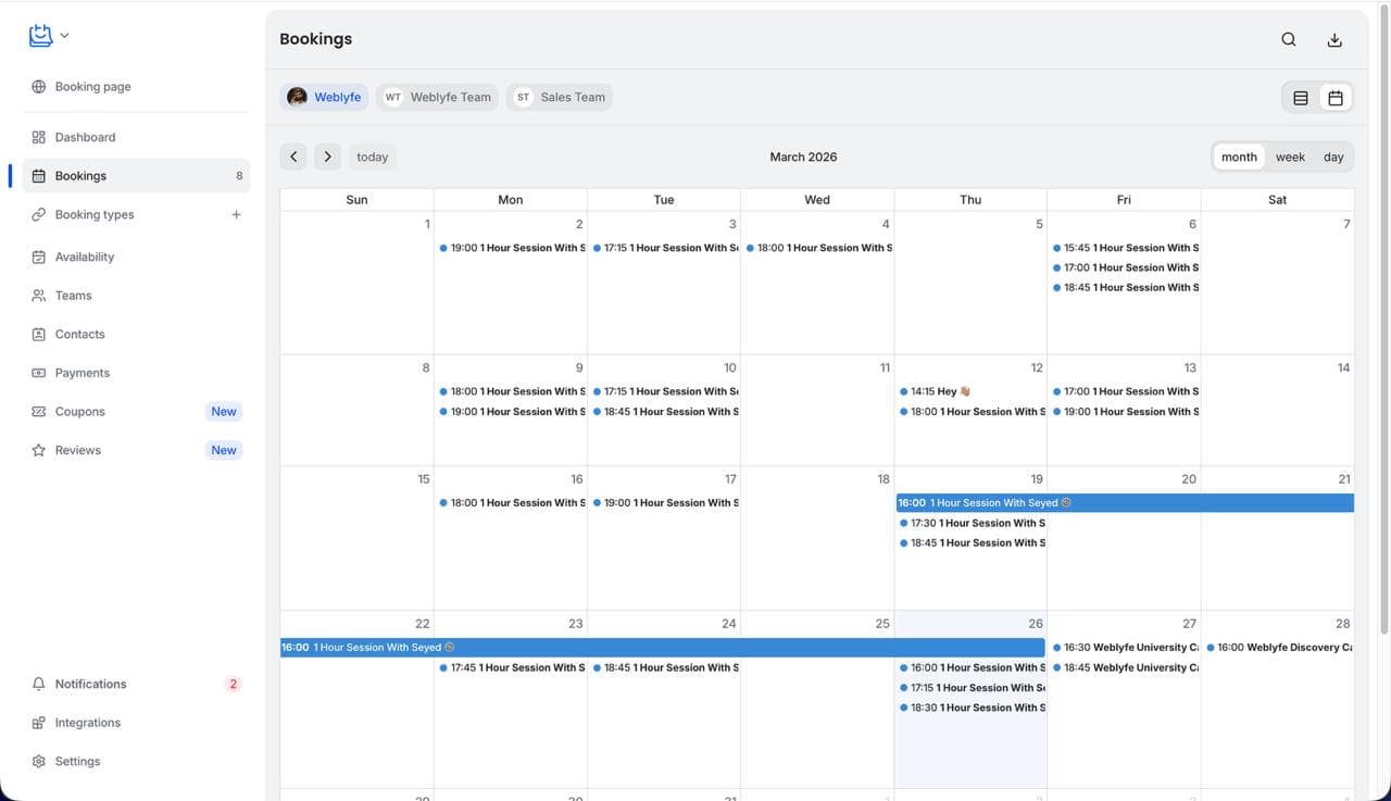 Your Calendar, Managed