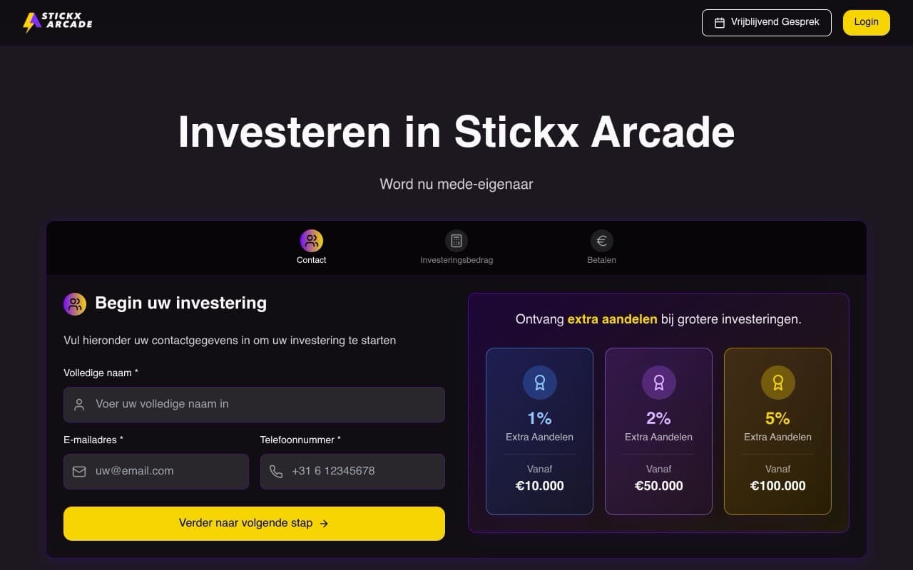 Stickx Arcade: An Investment Page That Sells Trust